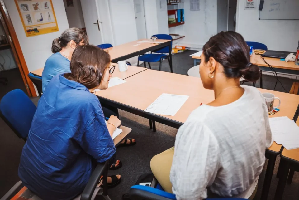 Trainees completing a task on an IATQuO course